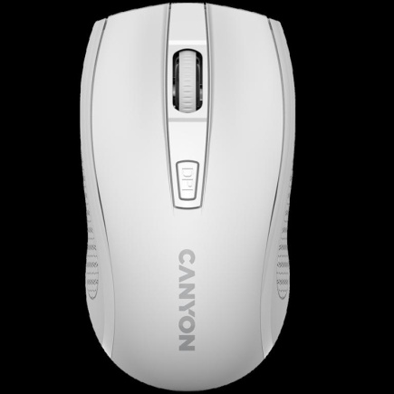 CANYON MW-7, 2.4Ghz wireless mouse, 6 buttons, DPI 800/1200/1600, with 1 AA battery ,size 110*60*37mm,58g,Valge
