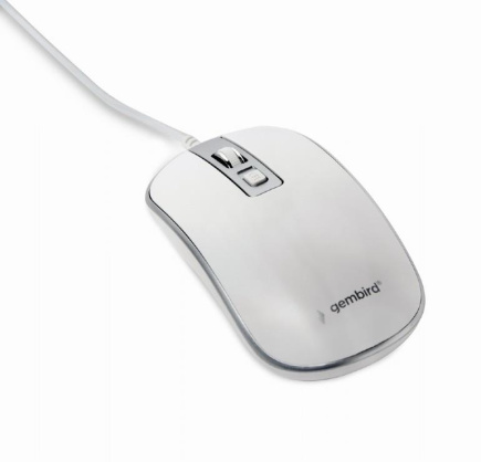 SE USB OPTICAL Valge/SILVER/MUS-4B-06-WS GEMBIRD