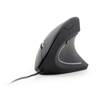 Gembird MUS-ERGO-01 - Vertical mouse - ergonomic - optical - 6 buttons - wired - USB - black 