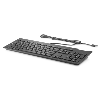 HP Slim USB Wired Keyboard - Smartcard - Black - US/RUS (1 pcs)