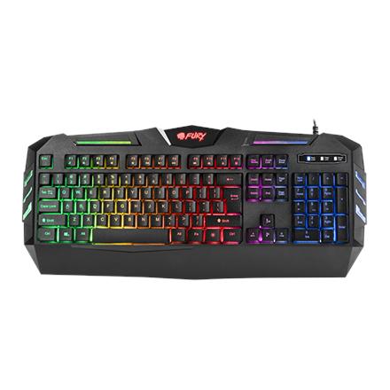 FURY Spitfire Gaming Keyboard, US Layout, Wired, Black | Fury | Gaming Keyboard | Spitfire | Gaming keyboard | Wired | RGB LED light | US | 1.8 m | Black | USB 2.0 NFU-0868