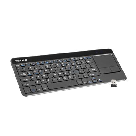 Natec | Keyboard | NKL-0968 Turbo Slim | Keyboard with Trackpad | Wireless | US | Black | USB Type-A | 400 g