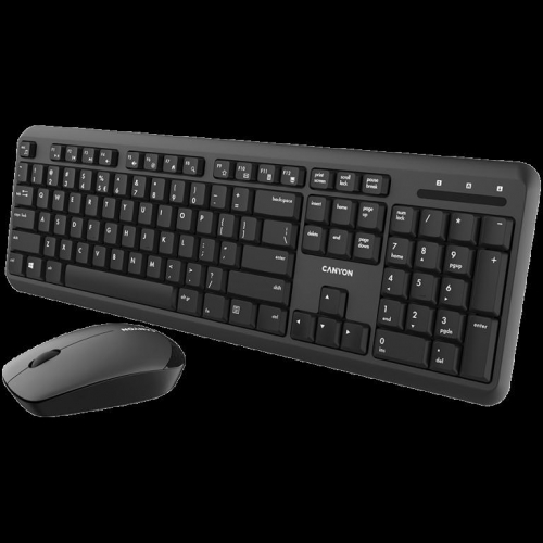 CANYON SET-W20 UK/US Keyboard+Mouse Velvet Wireless Black