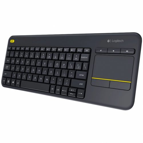 Logitech Wireless Touch Keyboard K400 Plus - Keyboard - wireless - 2.4 GHz - QWERTY - ENG/RUS - black 
