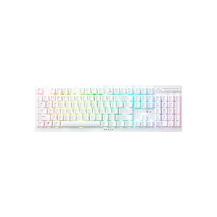 Razer | Optical Gaming Keyboard | Deathstalker V2 Pro | Gaming keyboard | Wireless | RGB LED light | US | White | Purple Switch | Wireless connection RZ03-04363500-R3M1