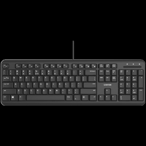 CANYON keyboard HKB-20 EN/RU Velvet Wired  Black