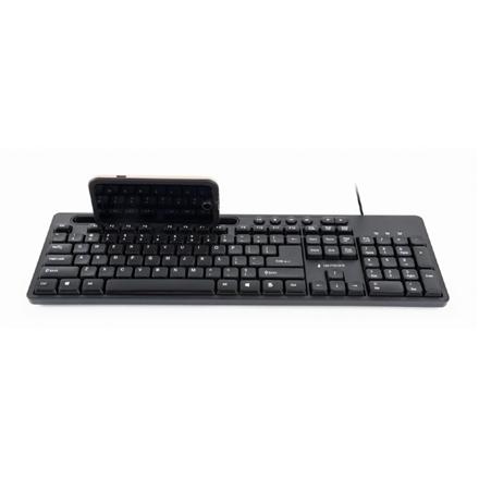 Gembird | Multimedia keyboard with phone stand | KB-UM-108 | Multimedia | Wired | US | Black