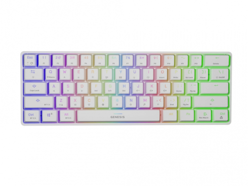 Genesis THOR 660 RGB Gaming keyboard, RGB LED light, US, White, Wireless/Wired, Wireless connection, Gateron Red Switch