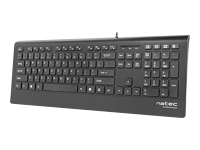 NATEC NKL-0876 Natec Mulitmedia Keyboard BARRACUDA Slim USB, US layout, Black