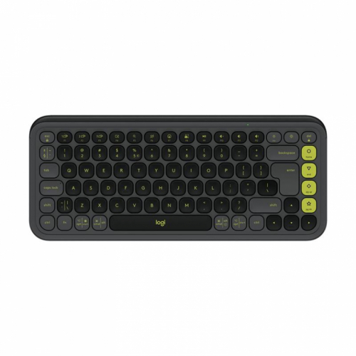 Logitech POP Icon Keys, US, tumehall/roheline - Juhtmevaba klaviatuur / 920-013071