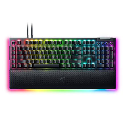 Razer | Mechanical Gaming Keyboard | BlackWidow V4 Pro | Gaming Keyboard | Wired | RGB LED light | NORD | Black | Numeric keypad | Green Switches RZ03-04680600-R3N1