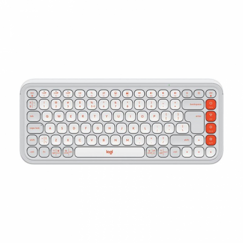 Logitech POP Icon Keys, US, valge/oranž - Juhtmevaba klaviatuur / 920-013072