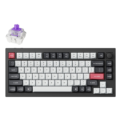 Keychron Q1 HE RGB Aluminum - US Layout - Hot-Swappable Gateron 2.0 Magnetic Nebula Switch Carbon Black Wireless Keyboard