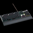 CANYON Nightfall GK-7, Wired Gaming Keyboard,Black 104 mechanical switches,60 million times key life, 22 types of lights,Removable magnetic wrist rest,4 Multifunctional control knobs,Trigger actuation 1.5mm,1.6m Braided cable,RU layout,dark grey,