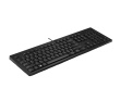 HP 125 G2 USB Wired Keyboard, Sanitizable, Copilot Key - Black - US ENG