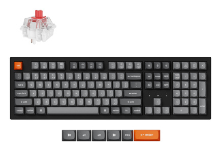 Keychron K10 Max RGB - US Layout - Hot-Swappable Super Red Wireless Keyboard