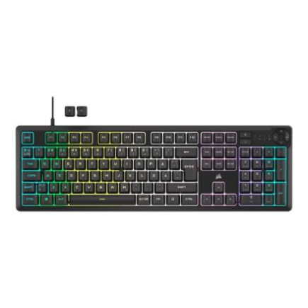 Corsair Keyboard | K55 CORE RGB | Gaming Keyboard | Wired | Nordic | Black | USB Type-A | Rubber Dome