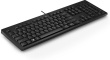 HP 125 USB Wired Keyboard, Sanitizable - Black - US ENG
