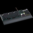 CANYON Nightfall GK-7, Wired Gaming Keyboard,Must 104 mechanical switches,60 million times key life, 22 types of lights,Removable magnetic wrist rest,4 Multifunctional control knobs,Trigger actuation 1.5mm,1.6m Braided cable,RU layout,dark grey,