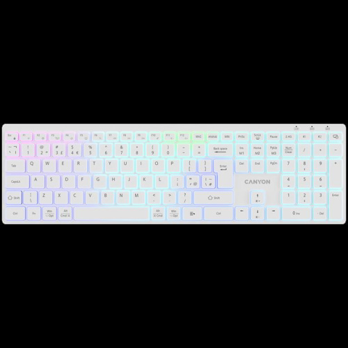 CANYON keyboard HKB-W11 UK/US RGB Dual Mode Wireless Valge