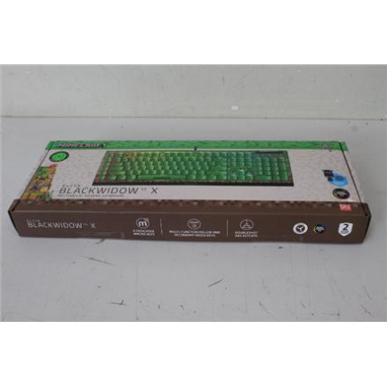 Taastatud. Razer BlackWidow V4 X (Green Switch) - Minecraft Ed. - US Layout | Razer BlackWidow V4 X | Gaming keyboard | Wired | US | DEMO | Minecraft Edition | Razer Green Mechanical Switches (Clicky)