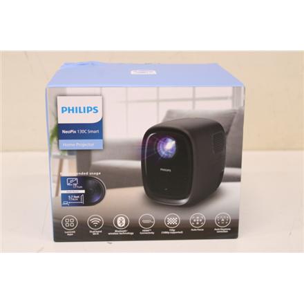 Taastatud. Philips NeoPix 130 Smart Projector, 1280x720, 720p, 120lm, 16:9, 500:1, Charcoal | Philips | NeoPix 130 | HD ready (1280x720) | 120 ANSI lumens | Black | DAMAGED PACKAGING, SMALL SCRATCHED ON TOP | Wi-Fi