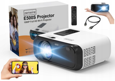 Zenwire E500s WiFi Full HD Mini Projector 7500lm
