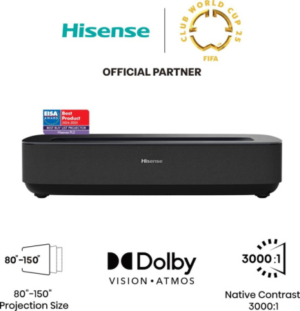 Hisense Laser TV PL2 Ultra short throw projector 2700 ANSI lumens DLP UHD 4K (3840x2160) 3D Must