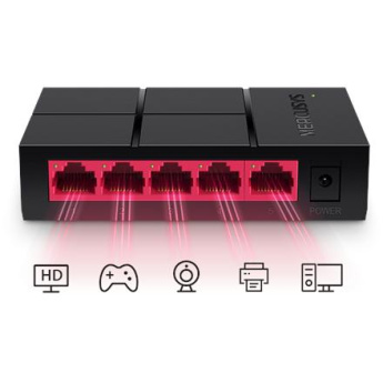 Mercusys MS105G - Unmanaged Switch - 5-port x 10/100/1000 - desktop