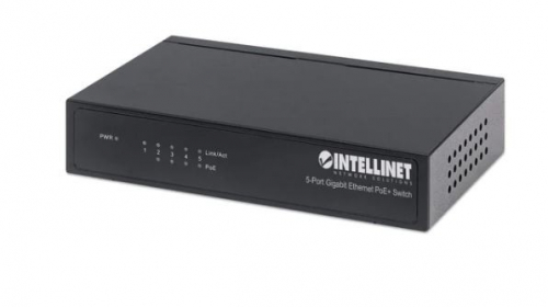 Intellinet Switch Gigabit 5 port RJ45 POE+, desktop