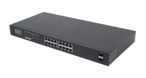 Intellinet Switch Gigabit 16x RJ45, POE+, 2x SFP, LCD, Rack 19