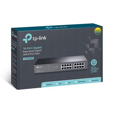 TP-LINK | Switch | TL-SG1016PE | Web Managed | Desktop/Rackmountable | 1 Gbps (RJ-45) ports quantity 16 | PoE+ ports quantity 8 | 36 month(s)