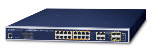PLANET GS-4210-16P4C network switch Managed L2/L4 Gigabit Ethernet (10/100/1000) Power over Ethernet (PoE) 1U Blue
