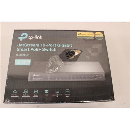 Taastatud.  | TP-LINK Switch | TL-SG2210P | Web Managed | Desktop | SFP ports quantity 2 | PoE ports quantity 8 | Power supply type External | 36 month(s) | DAMAGED PACKAGING, SMOLL  SCRATCHED ON TOP