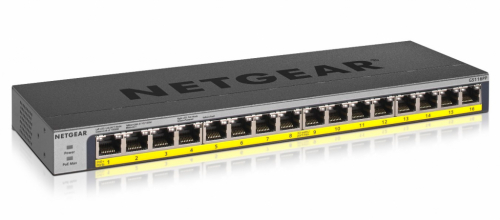 NETGEAR GS116PP Unmanaged Gigabit Ethernet (10/100/1000) Power over Ethernet (PoE) Black