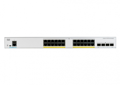 Cisco Catalyst 1000-24T-4X-L Network Switch, 24 Gigabit Ethernet (GbE) Ports, four 10 G SFP+ Uplink Ports, Fanless Operation, Enhanced Limited Lifetime Warranty (C1000-24T-4X-L)