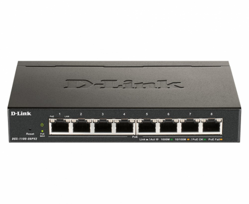 D-Link DGS 1100-08PV2 - switch - 8 por