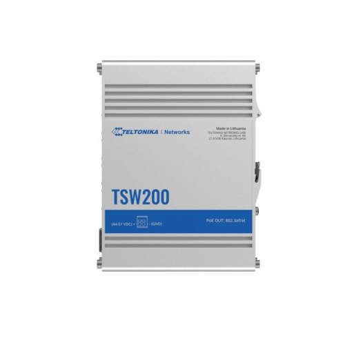 TELTONIKA Industrial switch TSW200 Switch 2xSFP 8xPoE+ 8xGbE