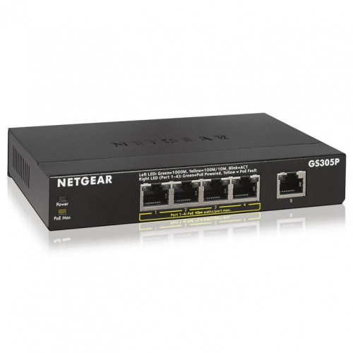 Netgear GS305P switch 5xGE (4xPoE)