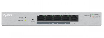 ZYXEL GS1200-5HP, 5 PORT GIGABIT POE+ WEBMANAGED DESKTOP SWITCH, 4X POE, 60 WATT