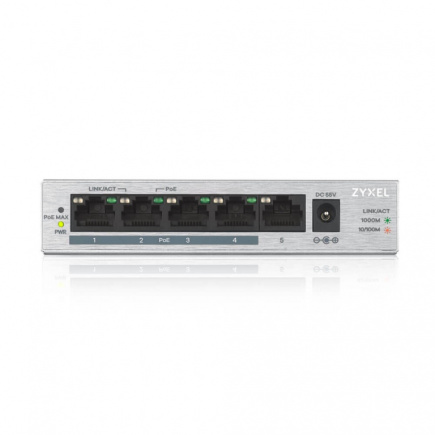 Zyxel Switch GS1005-HP 5 Port Gigabit PoE + unmanaged desktop 60W