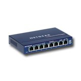 Netgear ProSafe Gigabit Ethernet Switch,  8 x 10/100/1000 RJ45 ports, Desktop