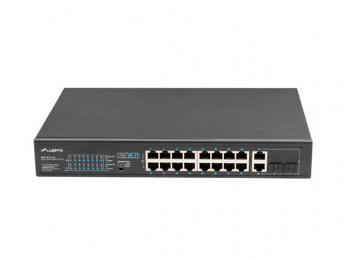 Lanberg Switch 16X 100MB POE+/2X Combo unmanaged rack 19 inch Gigabit Ethernet 250W