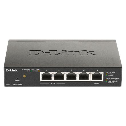 D-Link | 5-Port Gigabit PoE Smart Managed Switch and PoE Extender | DGS-1100-05PDV2 | Web managed | Desktop | Power supply type External