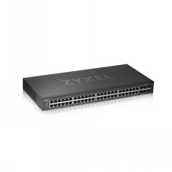 ZYXEL GS1920-48V2, 50 PORT SMART MANAGED SWITCH 48X GIGABIT COPPER AND 4X GIGABIT DUAL PERS., HYBRID MODE, STANDALONE OR NEBULAFLEX CLOUD