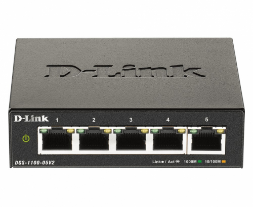 D-Link DGS-1100-05V2/E network switch Managed L2 Gigabit Ethernet (10/100/1000) Black