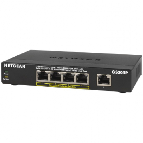 5P Netgear GS305Pv2 RM PoE