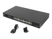 LANBERG Switch rack 19inch RSFE-24P-2C-360 24x 100Mb PoE+ 2x Combo Gigabit 360W