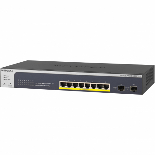 8P Netgear GS510TPP RM PoE+