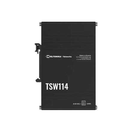 Teltonika DIN Rail Switch | TSW114 | Unmanaged | Wall-mountable | Gigabit Ethernet (copper) ports quantity 5 | Power supply type 2-pin industrial DC power socket